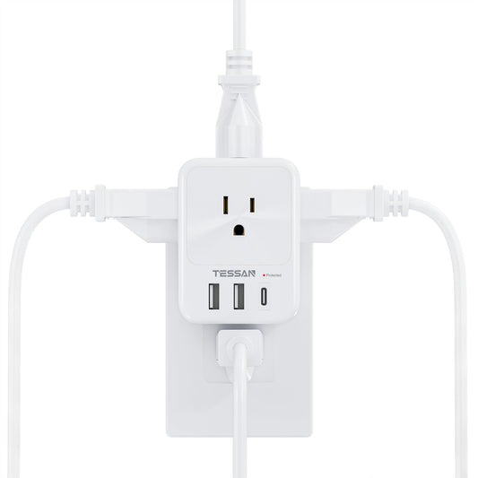 TESSAN Surge Protector Wall Outlet Extender, Multi Plug Outlet Splitter