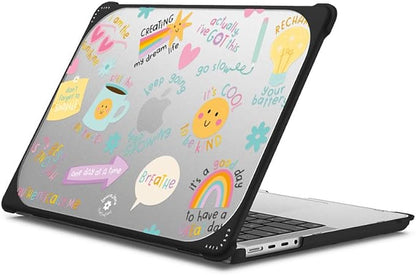 CASETiFY Bounce MacBook Pro 16-inch (M3/M4) Case [Enhanced Protective Corner Design/Ventilation Cutouts/Anti-Slip Grip] - Keep Growing by Laura Jane Illustrations - Clear Black