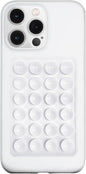 Silicone Suction Phone Case Mount, Silicon Adhesive Phone Accessory for Smartphones, Hands-Free Mirror Shower Phone Holder for Selfies, Tiktok Videos (White)
