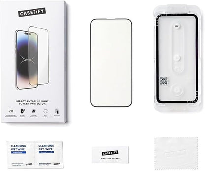 CASETiFY Impact Anti-Blue Light Screen Protector [Strengthened 9H aluminosilicate glass, applicator included] for iPhone 16