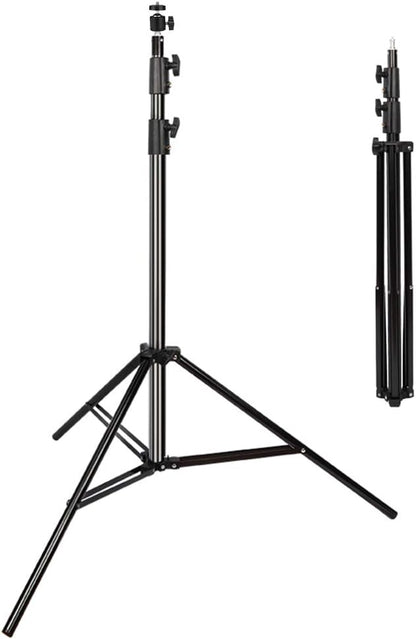 Aluminum Alloy Light Stand 9.5 Feet/2.8m Adjustable Spring Cushioned Photography Tripod for Photo Studio Speedlight Flashes, Ring Light, Photographic Equipments Thickening Flash Stand, 2 Pack