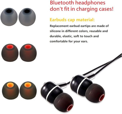 Earbud Silicone Ear Tips Earbuds Replacement Ear Tips Gels Bud for Popular in-Ear Headphones Other Inner Hole from 3.8mm - 5.1mm Earphones 9 Pairs S/M/L