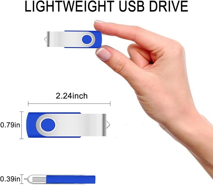 128MB Bulk Flash Drive 50 Pack EASTBULL FAT32 USB 2.0 Drive Pack (Blue)