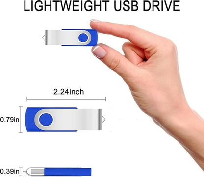 128MB Bulk Flash Drive 50 Pack EASTBULL FAT32 USB 2.0 Drive Pack (Blue)