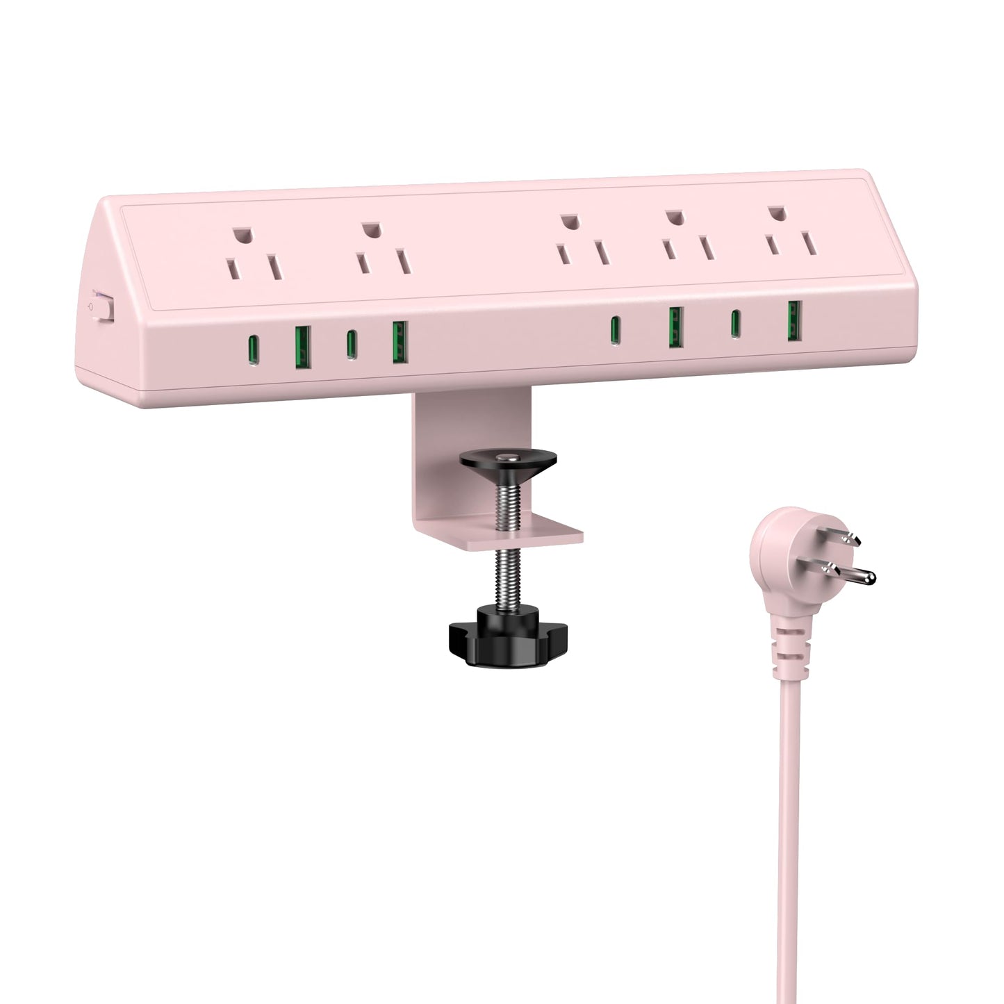 Jgstkcity Desk Clamp Power Strip USB C 45W,Surge Protector,Pink