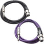 Seismic Audio - SATRXL-F6-2 Pack of 6 Foot 1/4 Inch TRS to XLR Female Patch Cables - Balanced - 6 Foot Patch Cord - Black and Purple