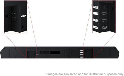 Samsung Q-Series Soundbar HW Q600F 3.1.2 ch Subwoofer (2025 Model) SpaceFit Sound Pro, Q-Symphony, Adaptive Sound