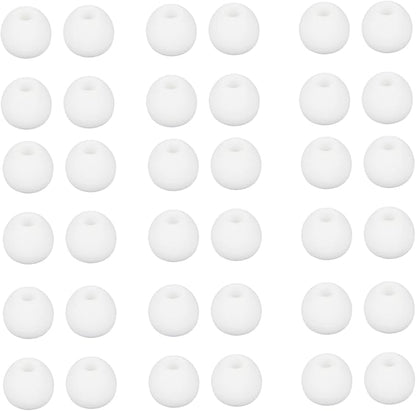 36 Pieces Medium Earbud Tips Soft and Comfortable Ear Bud Replacement Pieces Silicone Fit Most in-Ear Headphones，Inner Hole 3.8mm -5.5mm，Medium White Earbud Replacement Tips