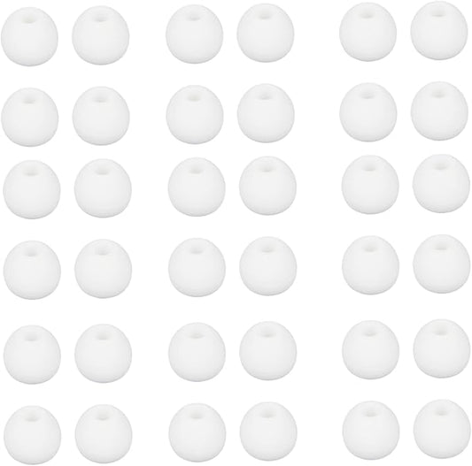 36 Pieces Medium Earbud Tips Soft and Comfortable Ear Bud Replacement Pieces Silicone Fit Most in-Ear Headphones，Inner Hole 3.8mm -5.5mm，Medium White Earbud Replacement Tips