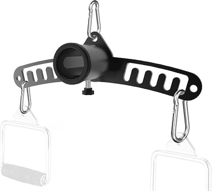 Double to Single Adaptor Plate for Cable Pulley Machines Durable Solid Stainless Steel with 3 Carabiners Suitable for Dual Cable Machines LAT Pulldown, Shoulder & Biceps Exercises