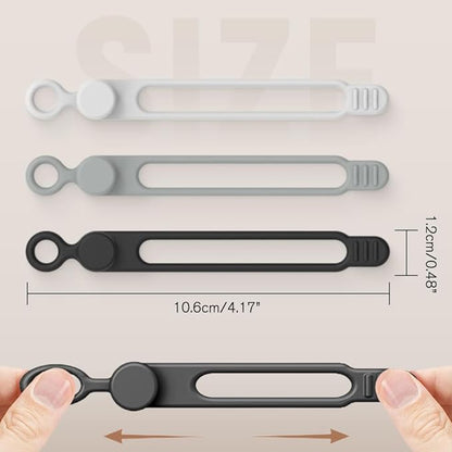 Silicone Cable Ties, Magnetic Data Cable Organizers Reusable Cable Ties Wire Organizer Adjustable Fastening Cable Straps Magnetic Silicone Cable Straps Cord Organizer for Bundling Earphone