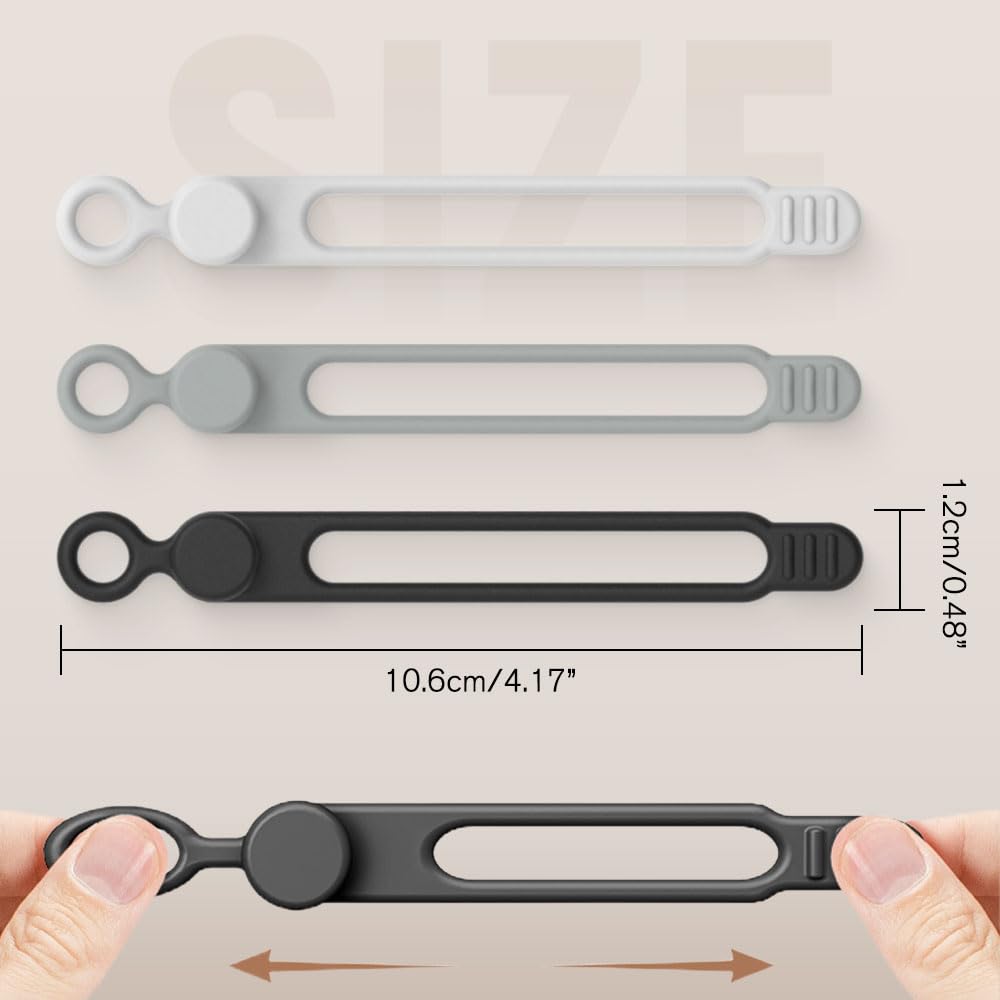 24pcs Silicone Cable Ties, Magnetic Data Cable Organizers Reusable Cable Ties Wire Organizer Adjustable Fastening Cable Straps Magnetic Silicone Cable Straps Cord Organizer for Bundling Earphone