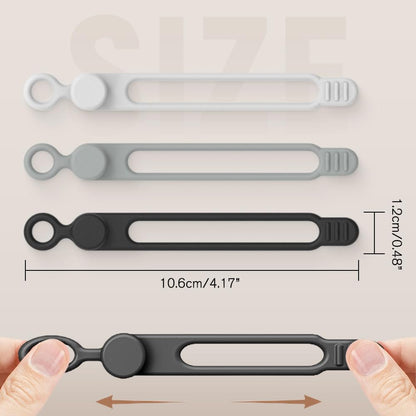 24pcs Silicone Cable Ties, Magnetic Data Cable Organizers Reusable Cable Ties Wire Organizer Adjustable Fastening Cable Straps Magnetic Silicone Cable Straps Cord Organizer for Bundling Earphone