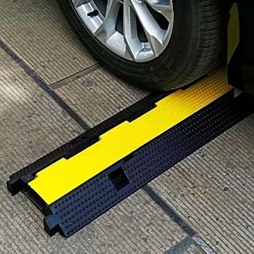 YONSHENG Rubber Cable Ramp Cord Cover Cable Protector Ramps Wire Hose Protective 1 Channel 22000Lbs Load Capacity Traffic Speed Bump for Asphalt Concrete Gravel Driveway Indoor Outdoor, 5 Pack