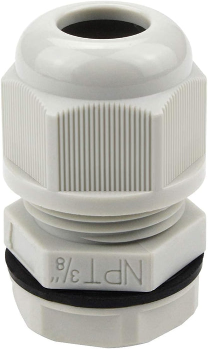 XHF 2 Pcs 3/4" IP68 Strain Relief Nylon Cord Grip Waterproof NPT Cable Glands Adjustable UL Listed and RoHS Compliant (Grey)