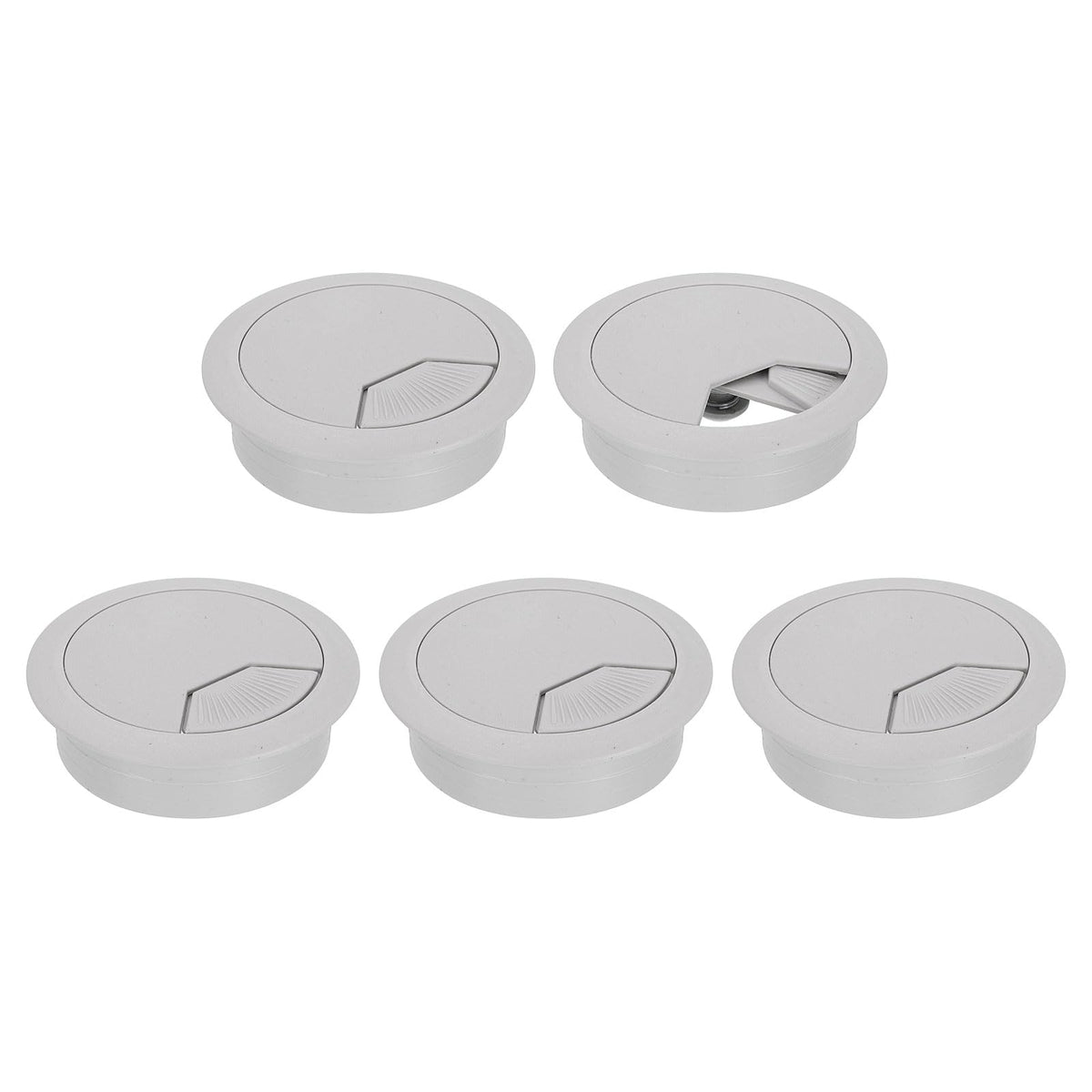 uxcell 8Pcs 50mm (1.97") Desk Grommet Plastic Cable Hole Cover Wire Brown