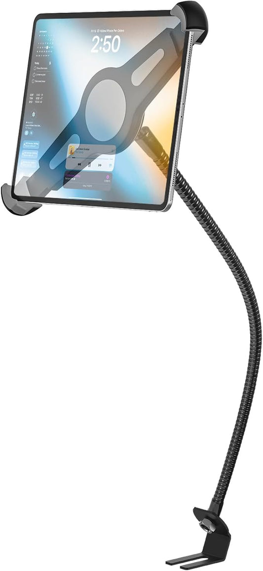 Phichy Gooseneck Car/Truck Seat Rail Tablet Holder Mount for 9.5"-14.5" iPad, Heavy Duty Car Floor Bolt Tablet Mount for iPad Pro 11, 12.9/Air, Galaxy Tabs, Surface Pro/Go, Tablets, Other 13" Devices