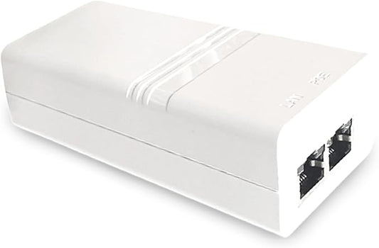 PoE Texas PoE Injector - Single Port PoE+ Power Over Ethernet PoE Adapter for 802.3at - 10/100/1000 Gigabit Data with Integrated 52V 30W Power Supply - Plug & Play USB-C Tablet, IP Camera, VoIP