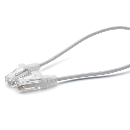 TRUECABLE Cat6 Component Rated Patch Cable, Unshielded (U/UTP), 1ft, White, 28AWG Stranded Pure Copper, Snagless 10G High-Speed Ethernet Cable, PoE++ 4PPoE 100W, UL Listed, RoHS-3, 1 Pack