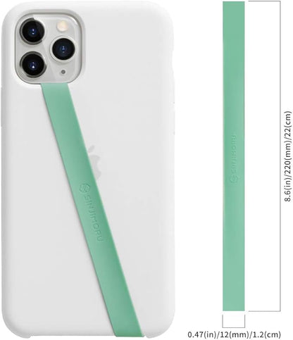 Sinjimoru Stretchable Silicone Phone Strap, Flexible and Elastic Grip Holder for iPhone & Android, Secure Phone Loops Finger Grip with Wireless Charging Support Sinji Loop Mint