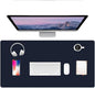 PU Leather Desk Pad Protector Gaming Mouse Pad Non Slip Desk Mat for Keyboard and Mouse Waterproof Desk Writing Pad for Office and Home Desk Accessories(Dark Blue, 23.6 * 11.8)