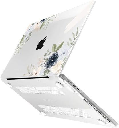 MEEgoodo Case for MacBook Air M4/M3/M2 13.6 inch 2025 2024 2022, Fit Model A3240 A3113 A2681, Compatible with MacBook Air 13 inch, Laptop Hard Shell Case with Keyboard Cover, Vintage Floral