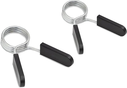 2Pcs Black 2 Inch Barbell Clamps, Stainless Steel Spring Collar Clips Weight Bar Clamps Dumbbell Barbell Handle Locking Clip for Weightlifting Strength Gym Fitness Training Accessories, Collars