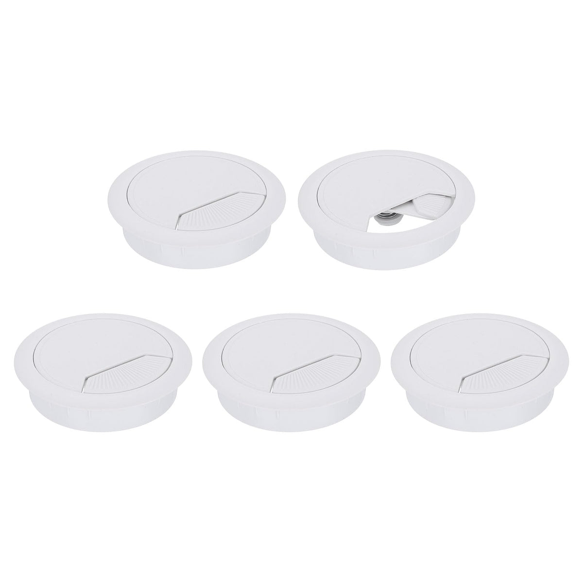 uxcell 8Pcs 50mm (1.97") Desk Grommet Plastic Cable Hole Cover Wire Brown