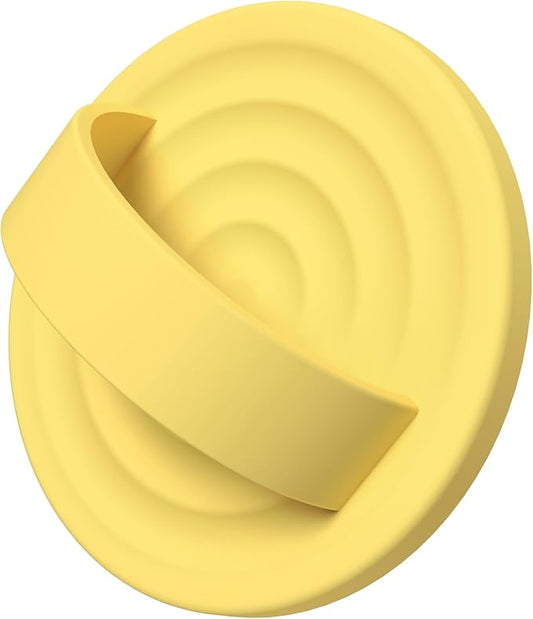COFFKER Magnetic Phone Ring Grip Holder, Silicone Finger Loop Grip, Compatible with MasSafe, Back of Phone for iPhone Pro Max/Plus/16/15/15/14/13/12 Series, Yellow