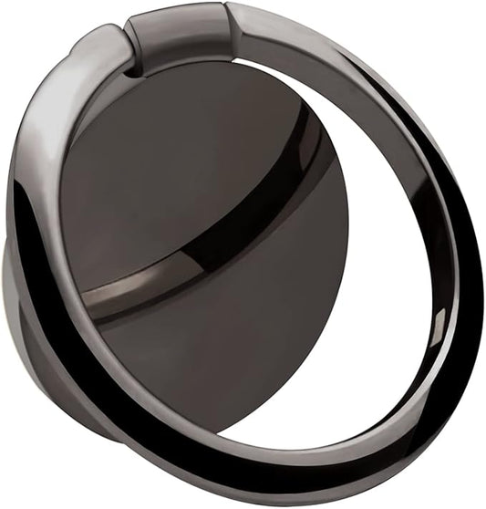 OBHEI Metal Cell Phone Ring Holder Finger Ring Stand, 360 Degree Rotation Ring Kickstand Grip Holder for Magnetic Car Mount, Black