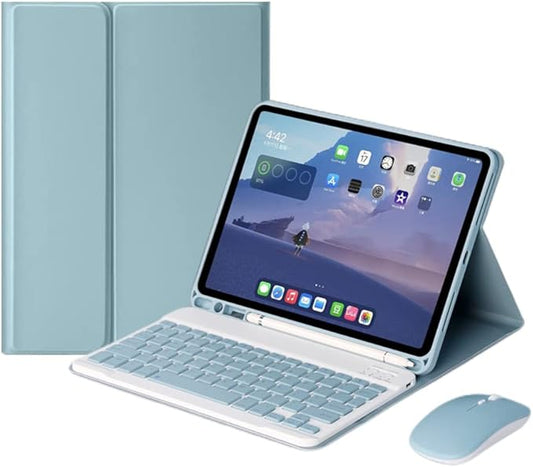 AnMengXinLing Keyboard Case for iPad Pro11 2022/2021 with Mouse Detachable Wireless Keyboard Pencil Holder Slim Smart Cover for iPad Pro 11 inch 4rd Gen/3rd Gen (Blue)
