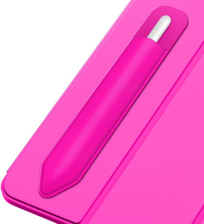 MoKo Pencil Holder Sticker Fit Apple Pencil Pro, Apple Pencil (USB-C), Apple Pencil 1st/2nd Generation, Elastic Pencil Pocket Pouch Adhesive Sleeve Attached to iPad Case for Stylus Pens, Pitaya Red