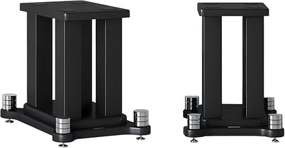 A Pair of Universal Speaker Stands, Heavy Duty Speaker Stands Holds Bookshelf Speaker Satellite Speaker Large Speaker, Vibration-Absorbing MDF Design, Holds 88lbs Speaker (Black, 20cm/7.8in)