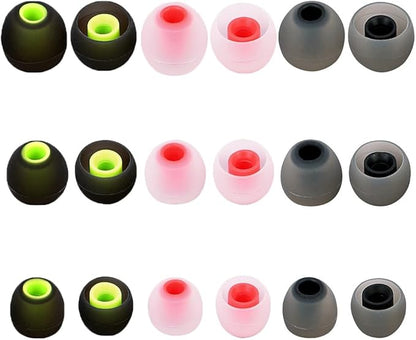 Earbud Tips Ear Bud Tips Soft Anti Slip Washable and Reusable Silicone Replacement Earbud Tips Fit Most in-Ear Earbuds(Inner Hole 3.8mm -5.1mm) 18pcs S M L