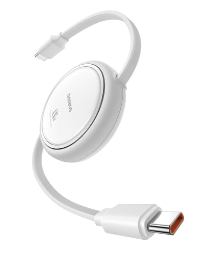 Baseus USB C to USB C Cable, 100W Retractable USB C 5A Fast Charging Cable, 4-Stage Length Preset USB Type C Charger Cord for iPhone 16 15 Pro Plus Pro Max, MacBook, iPad, Samsung S24/S23+ (3.3ft)