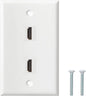 HDMI Wall Plate, 2 Port 4K HDMI Keystone Female to Female Wall Plate-White