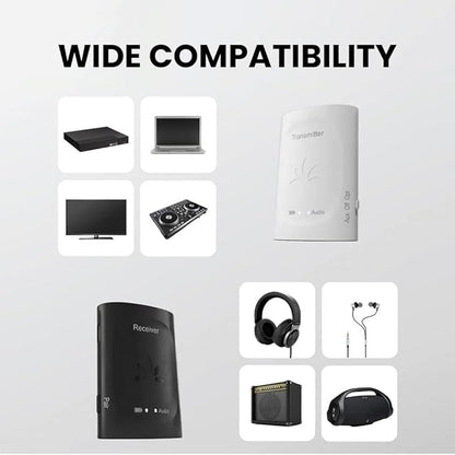 Avantree Audiplex - Wireless Audio Transmitter & Multiple Receivers Set for AV Receivers, Projectors, PA Systems, Hearing Assistant in Church, Broadcasts to 100 Multiple Headphones & Speakers