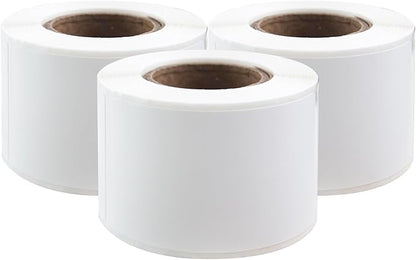 PUQU 30x50mm Direct Thermal Sticker Labels, Self-Adhesive All-Purpose Label Maker Tape, Compatible with AQ Series Label Printer, Refills Standard Laminated Office Labeling, 3 Rolls, 450 Labels