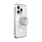 PopSockets iPhone 15 Pro Phone Case with MagSafe, Wireless Charging Compatible, White - Opalescent Clear