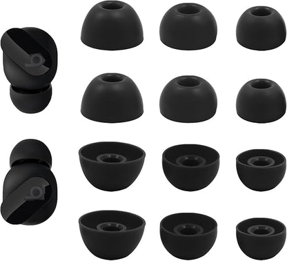Replacement Silicone Ear Tips for Beats Fit Pro/Studio Buds/Studio Buds+ Headphone, 6 Pairs Earbuds Eartips L/M/S, Eargels Set Fit in Case, Earplug Ear Cap, Ear Buds Accessories-Black