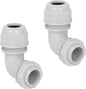 LeMotech M25 Cable Gland, 90 Degree Adjustable 13-18mm Strain Relief, Cord Connectors Nylon Joints with Gaskets, 2 Pcs, Grey