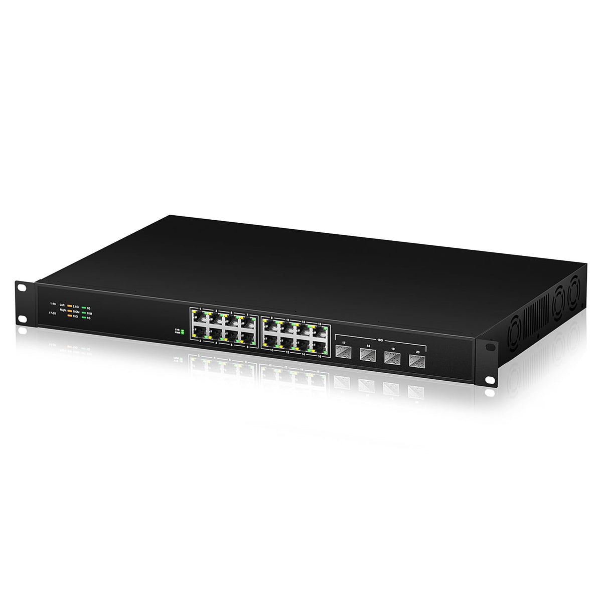 keepLiNK 8 Port 10G Ethernet Switch Unmanaged, 8X 10G RJ45 Ports Support 10G/5G/2.5G/1000M/100M Auto-Negotiation, 160Gbps Switching Capacity, Desketop or Rackmountable Plug and Play Network Switch
