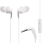 Panasonic ErgoFit Wired Earbuds With Microphone, 3.5mm Jack Wired Headphones with Mic and Call Controller, Ergonomic Custom-Fit Earpieces (S/M/L), for Phones and Laptops - RP-TCM125-W (White)