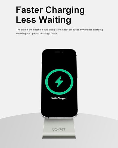 MagSafe Charger Stand 15W Fast Charging Magnetic Charger, Compatible with Apple MagSafe Charger, Wireless Charger Compatible for iPhone 16 15 14 13 12 Series and Airpods (1 Pack)