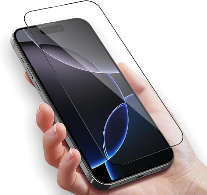 2 pack Full 9H+ 12 FT Military Grade Glass Screen Protector for iPhone 16 Pro + 2 pack Camera Lens Protector with easy Installation Frame Case Friendly 9H+ Hardness HD Clear Anti-Scratch Glass Full Edge Coverage 6.3" 16Pro