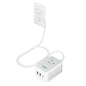 TESSAN Small Flat Plug Power Strip, Ultra Thin Extension Cord 5 ft, Black
