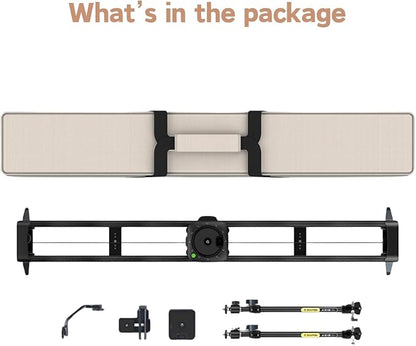 ZEAPON AXIS 80 Pro AXIS Multi-axis Motorized Camera Slider, 31''/ 80cm Professional DSLR Dolly Carbon Fiber Electric Track, Pan Heads for 360° Panoramic Time-Lapse Follow Focus Photography