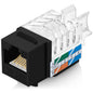 Everest 45 Degree RJ45 Cat6 Keystone Jacks Slim Profile 20-Pack Orange