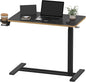 SANODESK Medical Adjustable Overbed Bedside Table with Hidden Casters, Pneumatic Mobile Laptop Computer Standing Desk Cart with Tray, Hospital and Home Use(31.5" W x 17.7" D, Black)