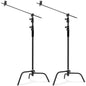 Soonpho Adjustable 10ft/3.3m Heavy Duty Light Stand with Boom Arm and Wheels,100% Stainless Steel Reflector C-Stand with Grip Head & Sandbag &Clamps,for Studio Video Reflector,Monolight,Softboxes